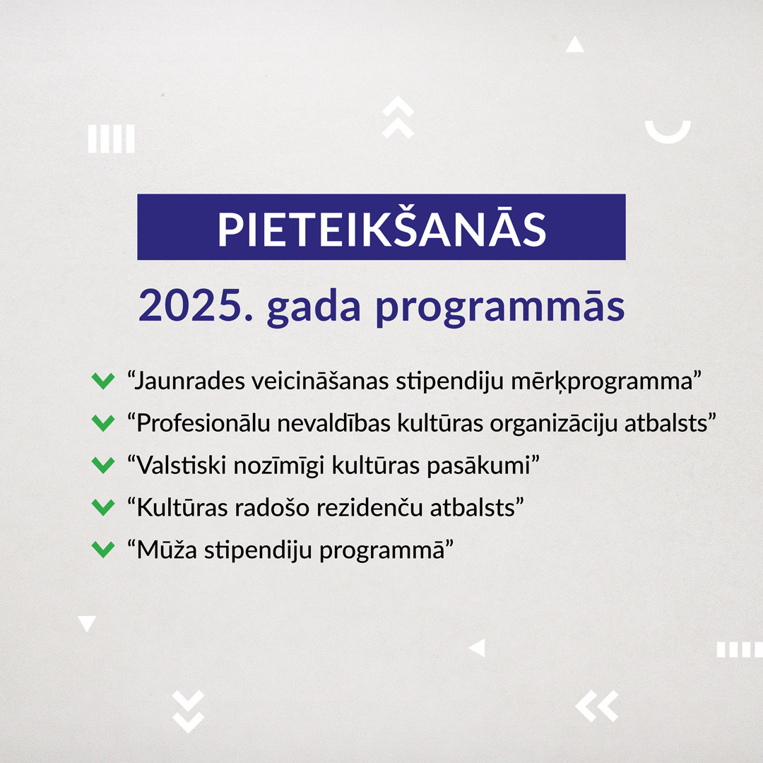 Valsts kultūrkapitāla fonds izsludinājis konkursus mērķprogrammās